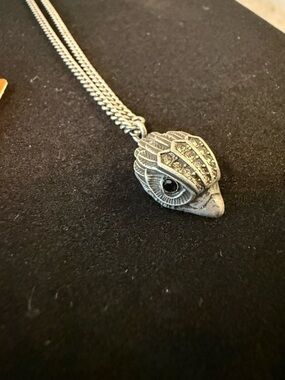 Kurt Geiger Silver Eagle Head Pendant Necklace - Dark Silver